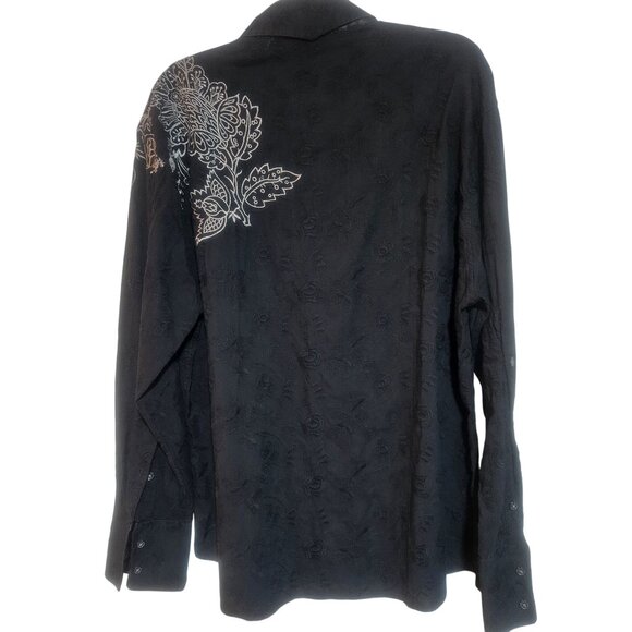 Rock and Roll Religion Jimi Hendrix Men Black Shirt XL Embroidery Rock Boho Lux - Picture 4 of 16